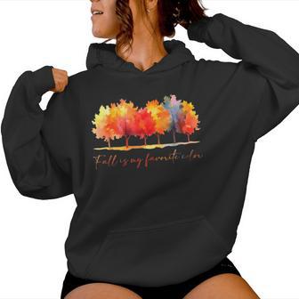 Fall Is My Favorite Color Autumn Tree Line Fall Tree Women Hoodie - Thegiftio UK
