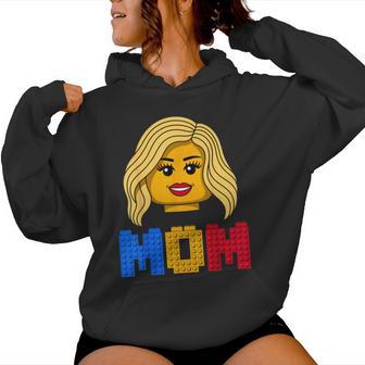 Family Mom Master Builder Building Bricks Blocks Women Hoodie - Thegiftio