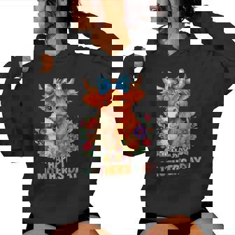 Farm Animal Scottish Highland Cow Mom Happy Mother's Day Women Hoodie - Monsterry