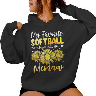 My Favorite Softball Player Calls Me Memaw Mother's Day Women Hoodie - Thegiftio UK