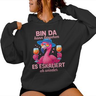 Flamingo Bin Da Kann Losgehen Oktoberfest Lederhosen Party Kapuzenpullover für Damen - Geschenkecke