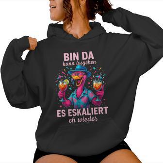 Flamingo Bin Da Kann Losgehen Oktoberfest Lederhosn Party Kapuzenpullover für Damen - Geschenkecke