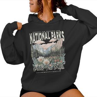 Floral Protect Our National Parks Retro Nature Conservation Women Hoodie - Thegiftio UK