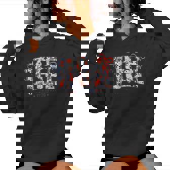 Floral Usa Coquette Bow Patriotic 4Th Of July American Flag Women Hoodie - Monsterry