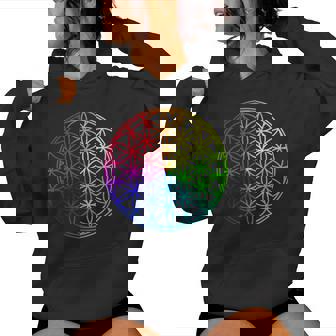 Flower Of Lifeacred Geometry Yogaフラワーオブライフ神聖幾何学瞑想ヨガ レディースパーカー - Kawaiitshirt