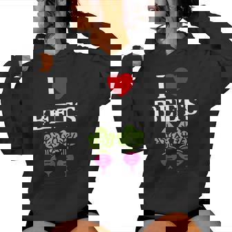 Food Humor Beetrootimpleegetable I Love Beets レディースパーカー - Kawaiitshirt