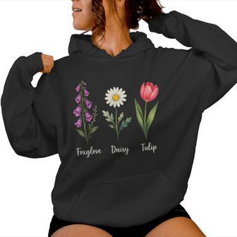 Foxglove Daisy Tulip Women Women Hoodie - Thegiftio UK