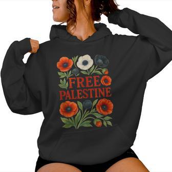 Free Palestine Flower Palestine Clothing Support Gaza Women Hoodie - Thegiftio UK