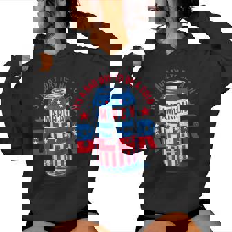 4Th Of July Patriotic Drinking Beer For Women Women Hoodie - Monsterry
