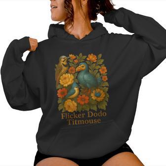 Flicker Dodo Titmouse Vintage Floral Mens Women Hoodie - Thegiftio UK