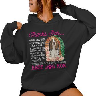 Happy Mother's Day Best Dog Mom Cute Basset Hound Dog Women Hoodie - Thegiftio UK