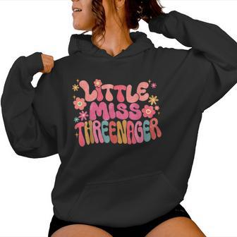 Threenager Happy 3Rd Bday Party 3 Years Old Girl Women Hoodie - Thegiftio UK