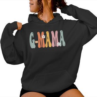 G-Mama Retro Groovy Print Mom Cute Grandma Women Hoodie - Thegiftio UK