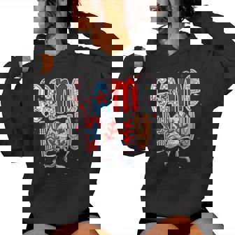 Game Day Baseball Coquette Mama Checkered Mother's Day Women Hoodie - Seseable