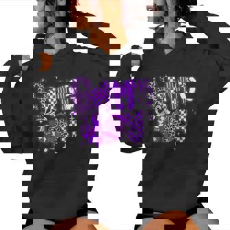 Game Day Football Girly Lace Bow Team Spirit Girls Purple Women Hoodie - Monsterry