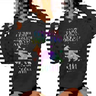 German Shepherd Mama German Shepherd Mom Rainbow Watercolor Women Hoodie - Monsterry