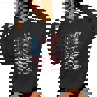 Giraffe Love 4Th Of July Usa Flag Giraffe Women Women Hoodie - Thegiftio
