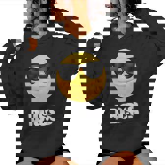 Girl & Boy Boss サングラス 顔文字シャツ クールな顔 レディースパーカー - Kawaiitshirt