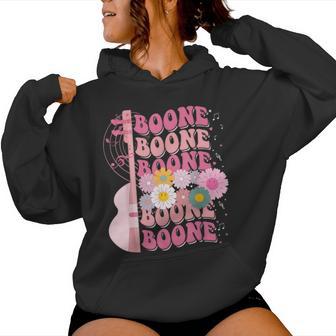Girl Retro Boone Groovy Flower First Name Personalized 80'S Women Hoodie - Thegiftio UK