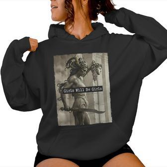 Girl Will Be Girls Medusa Feminism Feminist Women Women Hoodie - Thegiftio UK
