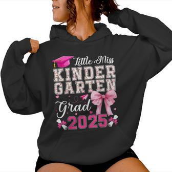 Girls Little Miss Kindergarten Grad 2025 Coquette Graduation Women Hoodie - Thegiftio UK