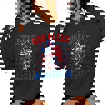 God Bless America Coquette Bow Cross 4Th July Christian Women Hoodie - Thegiftio UK