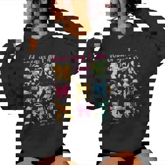 God Says I Am Coquette Bow Floral Christian Mother's Day Women Hoodie - Monsterry