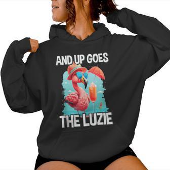 And Up Goes The Luzie Flamingo Party Tanzenpruch Kapuzenpullover für Damen - Geschenkecke