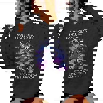 Goth Girl Black Is My Happy Color Gothic Unicorn Emo Girl Women Hoodie - Thegiftio