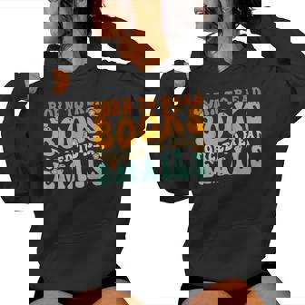 Groovy Born To Read 本 強制的に読む メール 読書 レディースパーカー - Kawaiitshirt