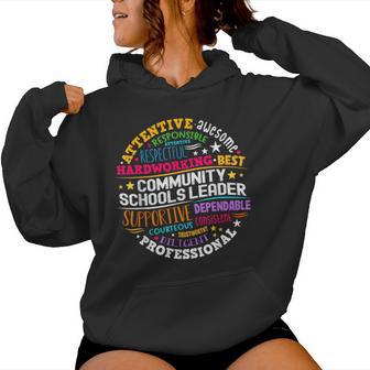 Groovy Community Schools Leader Spreading Positivity Women Hoodie - Thegiftio UK