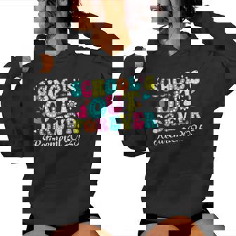 Groovy School's Out Forever Retirement 2025 Retired Teacher Women Hoodie | Mazezy