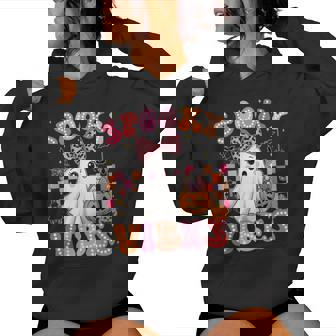 Groovy Spooky Vibes Cute Boo Ghost Halloween Costumes Girls Women Hoodie | Seseable FR