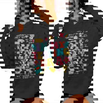 Groovy In My Testing Era Motivational Teacher Test Day Women Hoodie - Thegiftio