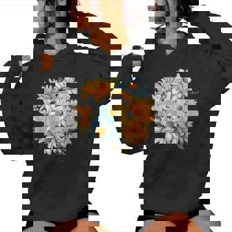 Groovy Yaya Retro Flowers Mother's Day Grandma Women Hoodie - Monsterry