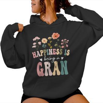 Happiness Is Being A Gran Floral Gran Mother's Day Women Hoodie - Thegiftio UK
