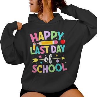 Happy Last Day Of School Teacher Students School Graduation Women Hoodie - Thegiftio UK