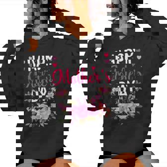Happy Floral Mommy Grandma Flowers Mama Cute Mom Women Hoodie - Monsterry