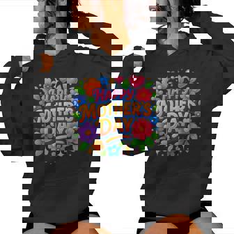 Happy Mother's Day Mommy Cute Floral Grandma Mom Women Hoodie - Thegiftio