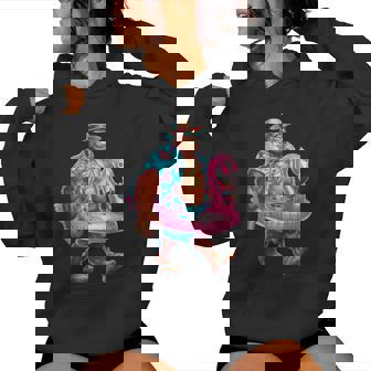 Hawaiian Bigfoot Sasquatch Pink Flamingo Pool Party Summer Women Hoodie - Thegiftio