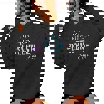 Hello Eleven Est 2014 11 Years Old 11Th Birthday Girls Boys Women Hoodie - Thegiftio UK