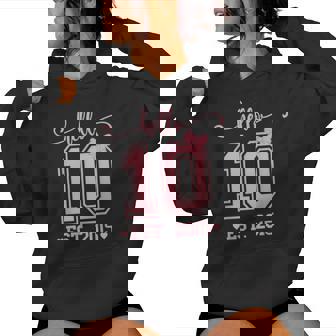 Hello Ten Double Digits Cute Coquette Bow 10Th Birthday Girl Women Hoodie - Monsterry