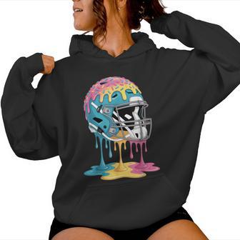 Ice Cream Drip Game American Football Helmet Drip Women Hoodie - Thegiftio UK