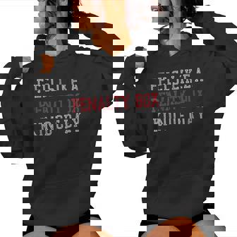 Ice Hockey Player Birthday For Feels Like A Penalty Box Kind Of Day Retro Vintage Small Women Hoodie - Monsterry