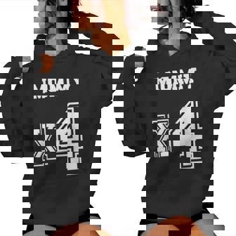 Jersey Style Mommy X4 X 4 Proud Mom Mother Mama Birth Day Women Hoodie | Mazezy