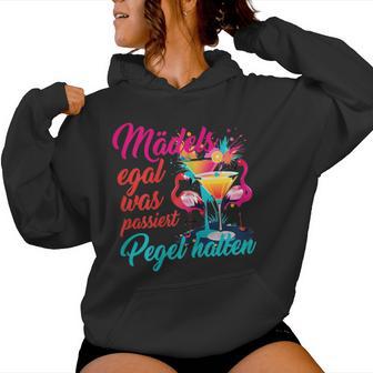 Jga Heirat Braut Crewpruch Mädels Pegel Halten Flamingos Kapuzenpullover für Damen - Geschenkecke
