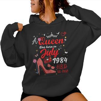 Julio 1984 Cumpleaños Esta Reina Nació En Julio 1984 In Mangas Sudadera con capucha para mujer - Regaloses