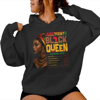 Junenth Black Queen Nutrition Facts Pride African Womens Women Hoodie - Thegiftio UK