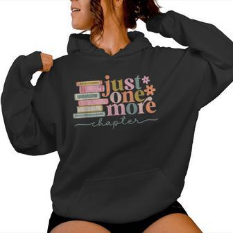 Just One More Chapter Floral Book Reading Teacher Bookworm Women Hoodie - Thegiftio UK