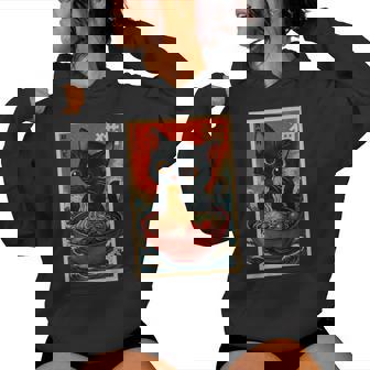 Kawaii Anime Cat Ramen Japanese Graphic Ns Women Hoodie | Mazezy